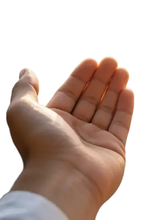 Left hand in dua